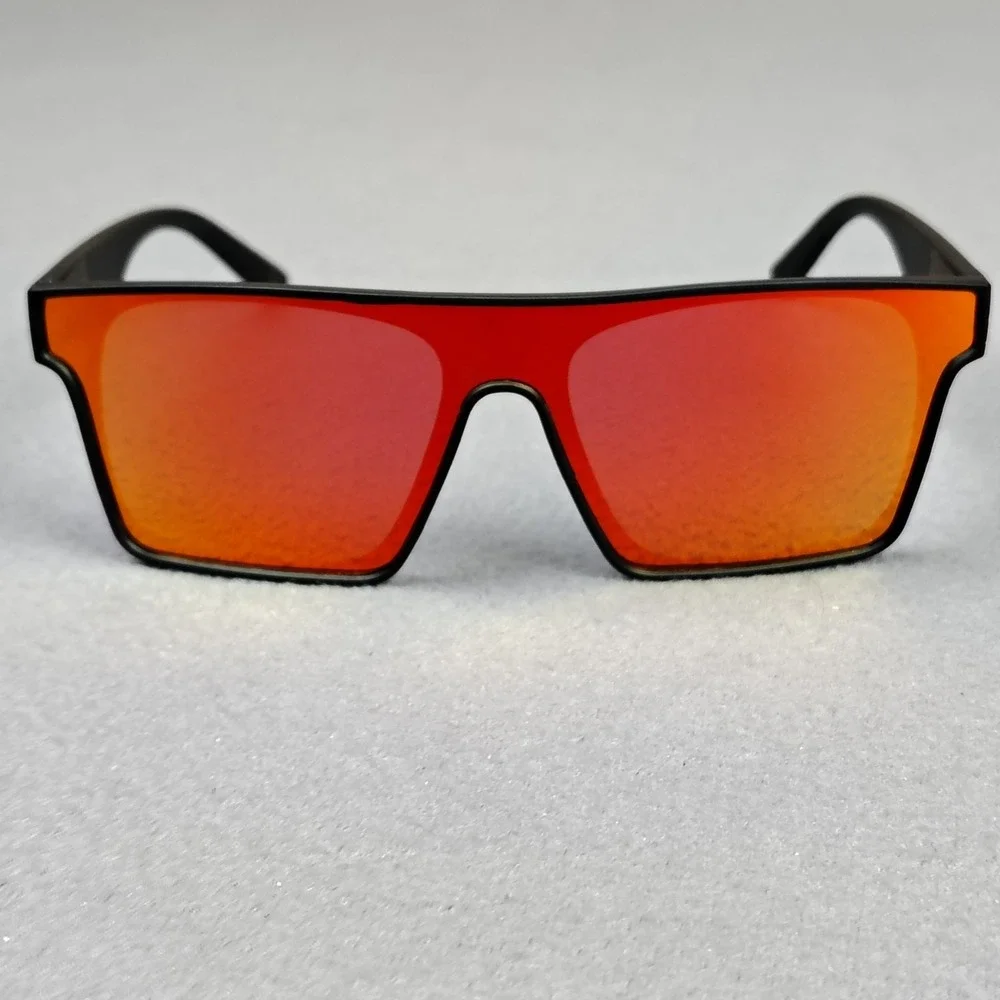 Rebel Reaper Sunglasses Red Flash Mirror OFFGRD Style Flat Top Surfer Biker NEW